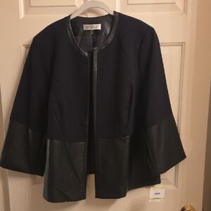 Kasper Women's Black and Navy Color Block Blazer